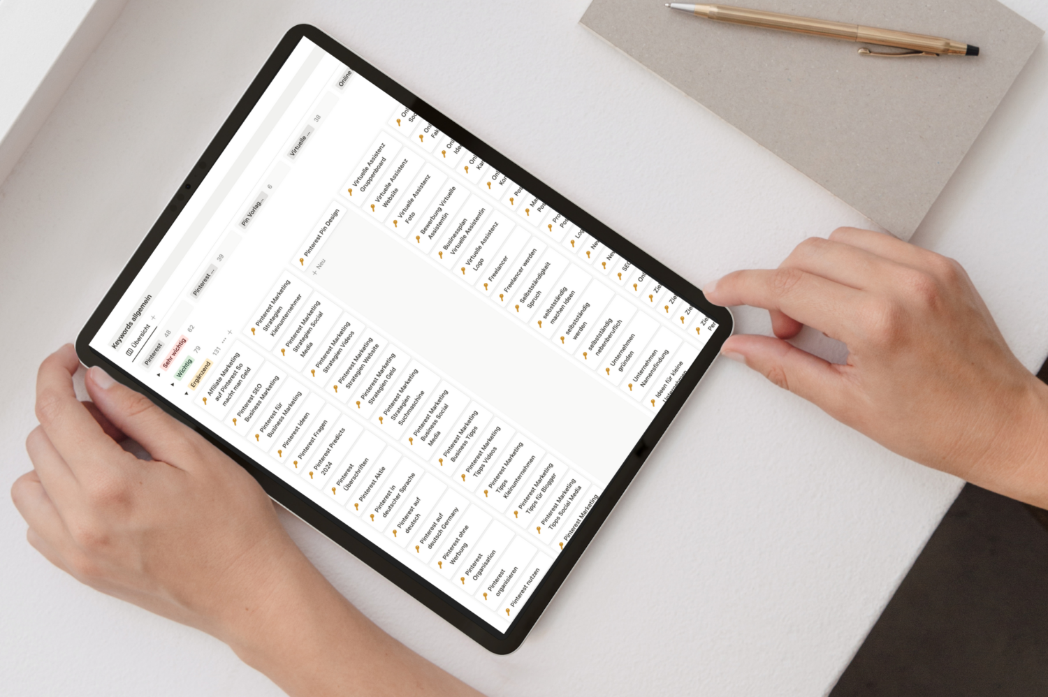 Pinterest Keywordliste