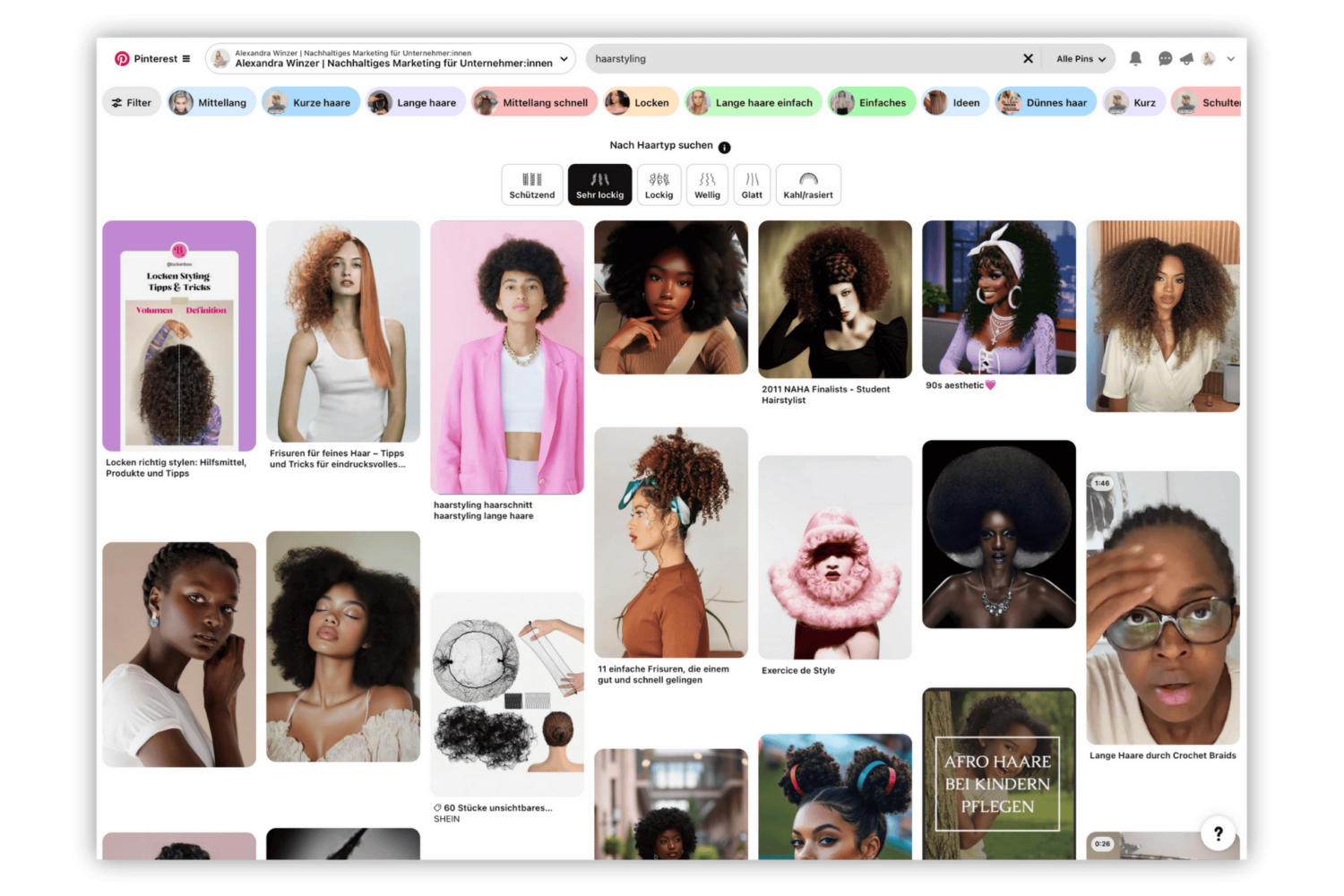 Pinterest Frisuren Tool mit KI