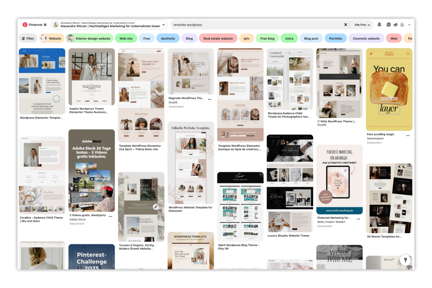 Pinterest Suche