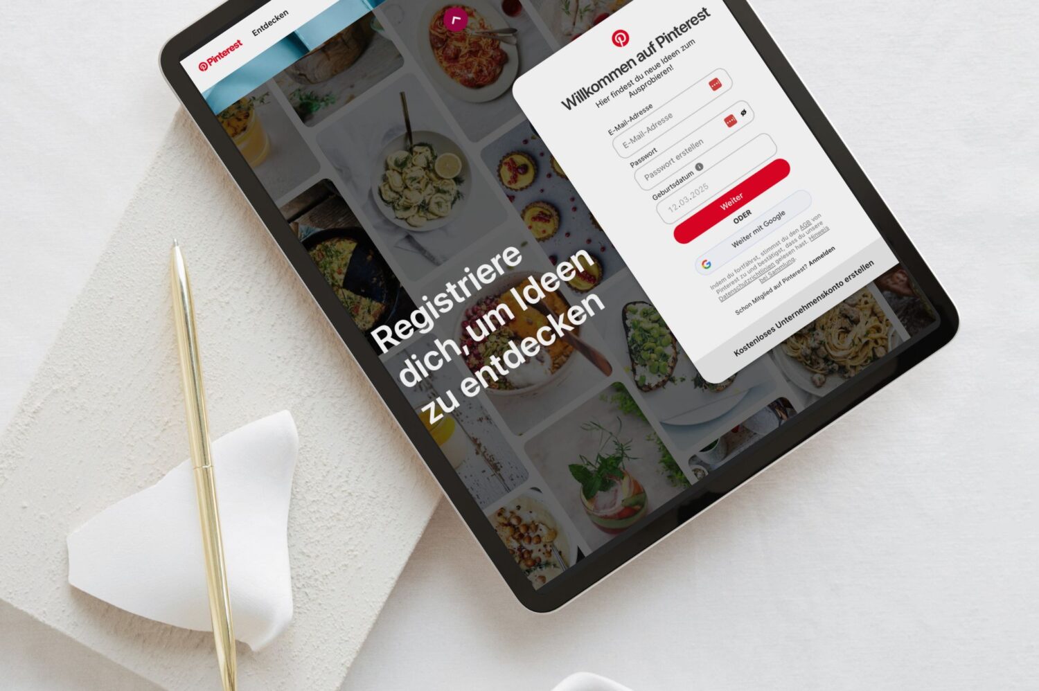 Pinterest registrieren