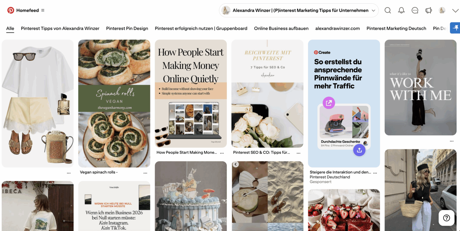 Homefeed von Pinterest
