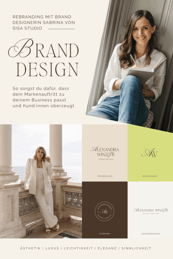 Brand Design und Rebranding von Alexandra Winzer mit Brand Designerin Sabrina Sigl von Sisa Studio