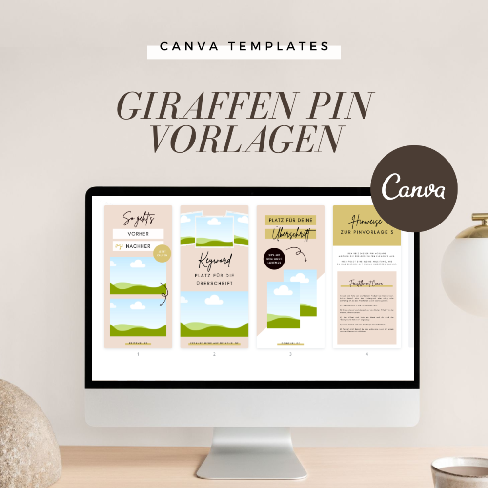 Giraffen Vorlagen für Canva