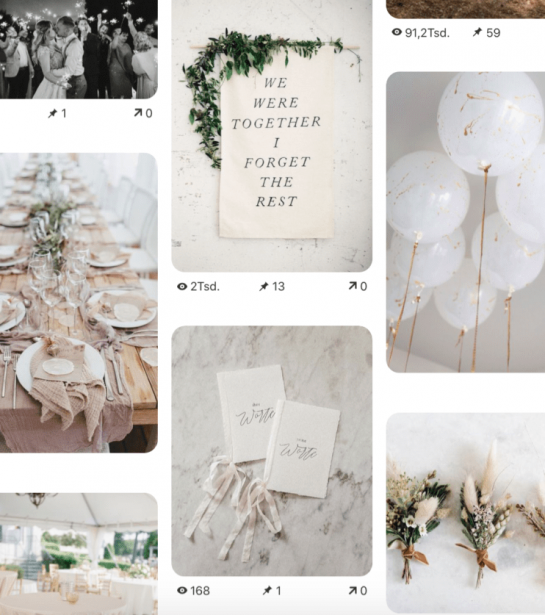 Hochzeitskonzept-Planung mit Pinterest: mein allgemeines Hochzeitsboard