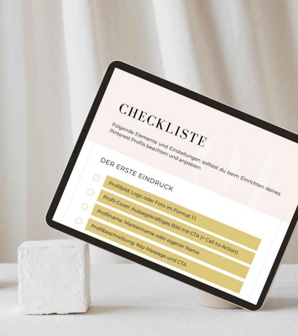 Pinterest Starter Guide Checkliste